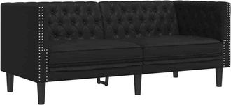 vidaXL Divano Chesterfield Nero 174 x 74.5 x 70.5 cm Pelle sintetica vidaXL