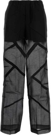 Co Wijde broek - Dames - Straight fit broeken - Zwart - XS - Katoen - Broeken