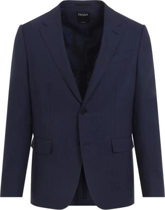 Ermenegildo Zegna Oasi Jas - Heren - Blazers - Blauw - XL - Linnen - Jassen