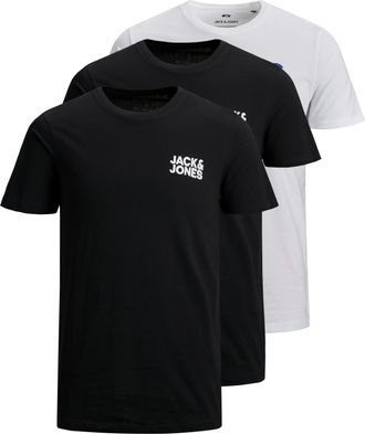 Jack & Jones T-Shirt JACK & JONES CORP LOGO TEE, Herren, Gr. XS, blau (schwarz, navy, wei&szlig;), Jersey, Obermaterial: 100% Baumwolle, schmal h&uuml;ftbedeckend, Rundhals, 