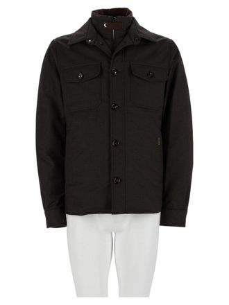 Moorer Dark Brown Cashmere Structured Collar Jacket
