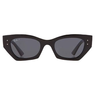Ray-Ban Zena Bio Based Polarized Dark Grey Irregular Unisex Sunglasses RB4430 667781 52