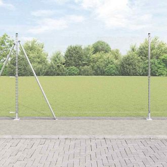 vidaXL Vidaxl - Reja Con Postes Plateado 1.6 X 10 M Acero Recubierto De Pvc