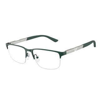 Emporio Armani 1164 Vista Rectangular Dark Green and Silver Metal Eyeglasses