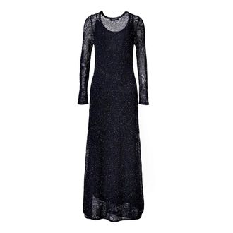Fabiana Filippi Maxi Dresses, female, Blue, Size: M Long-sleeved Bodycon Maxi Dress