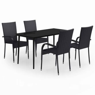 Berkfield Home 5 Piece Garden Dining Set Black