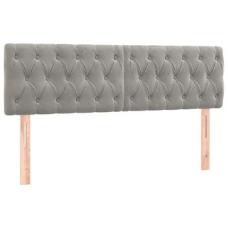 vidaXL Cabecero Con Led De Terciopelo Gris Claro 144x7x78/88 Cm Vidaxl