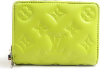 Louis Vuitton Green Yellow Leather Wallet (Bi-Fold) (Pre-Owned)