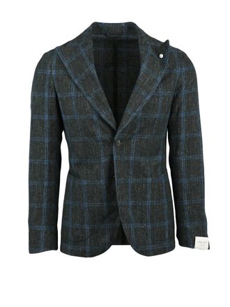 L.B.M. 1911 Green Linen Cotton Fitted Jacket