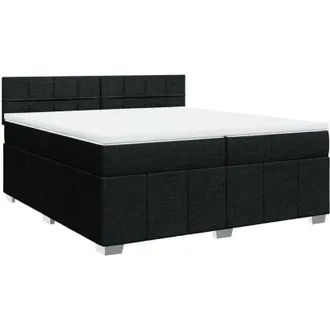 vidaXL Vidaxl - Cama Box Spring Con Colch&oacute;n Tela Negro 200x200 Cm