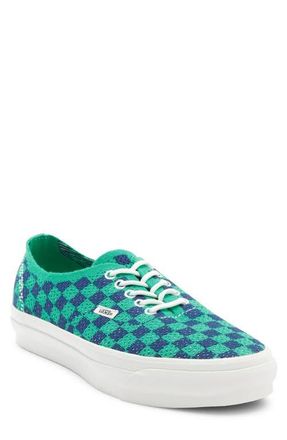 Vans Authentic 44 EK Sneaker in Punk Check Green/navy at Nordstrom, Size 10.5