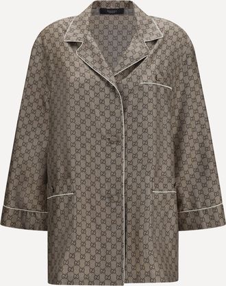 Gucci Camicia in twill di seta stampato Woman 38