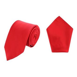 Trafalgar Store Sutton Solid Color Silk Necktie and Pocket Square Combo in Red at Nordstrom