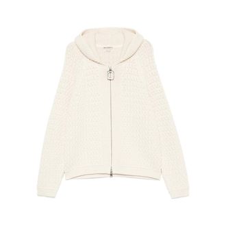 J.W.Anderson Cable Knit Shawl Collar Zip Cardigan - male - JW Anderson - Cardigans - White - L - Knitwear