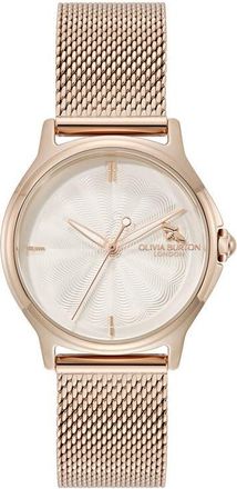 Olivia Burton Classic Bee Mesh Strap Watch, 30mm in Pink at Nordstrom
