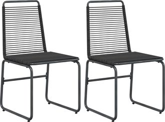 vidaXL Sillas De Jard&iacute;n 2 Uds. Negro Rat&aacute;n Vidaxl