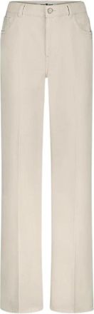Riani Rechte katoenen jeans met logodetails - Dames - Loose Fit Jeans - Beige - XL - Katoen - Jeans