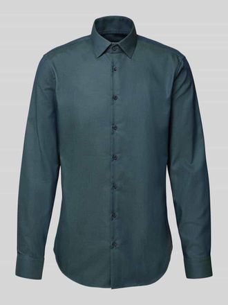 Jake*s Slim Fit Business-Hemd mit Knopfleiste in Bottle, Größe 37/38