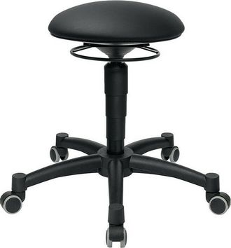 Topstar Taburete giratorio Body Balance con ruedas tapizado en polipiel negra r