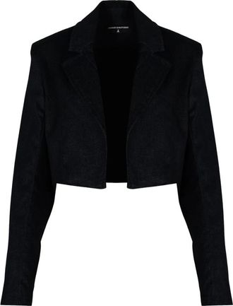 Patrizia Pepe Korte Denim Jas - Dames - Jassen - Zwart - Maat: XS Denim