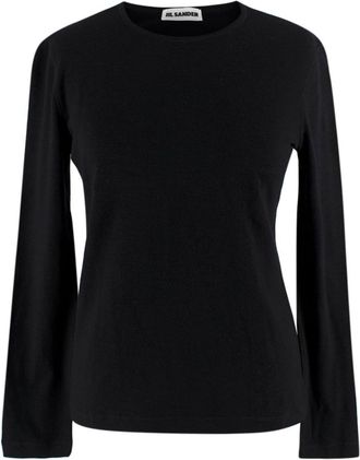Jil Sander Black Wool Blend Top Size M