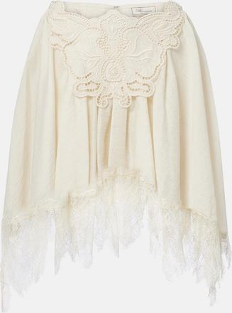 Blumarine Minigonna con ricamo e pizzo