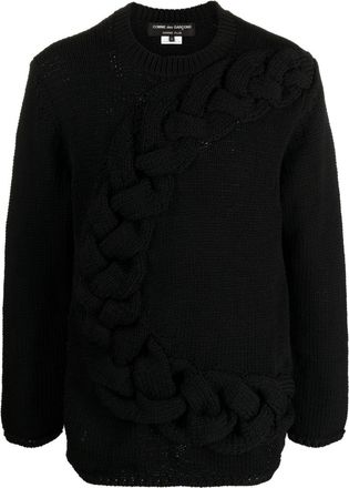 Comme Des Garçons Cable-knit Crewneck Sweater