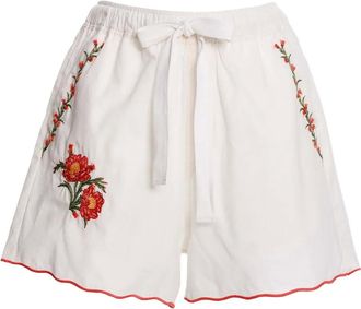 Agua Bendita Shorts con orlo a smerlo - Bianco