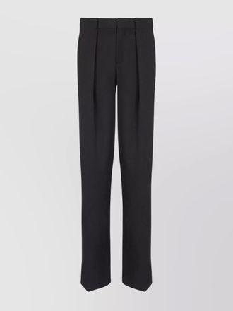 Balmain pleated wool tailored trousers