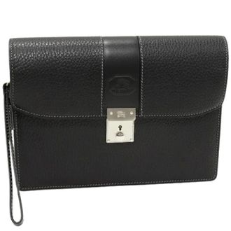 Burberry Pre-owned Clutches, female, Black, Size: ONE SIZE Pre-owned Calf Clutch Bag