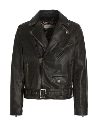 Golden Goose Black Calfskin Leather Mens Jacket