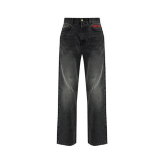 Carne Bollente Straight Jeans, female, Black, Size: W26 Lucky Stars & Lucky Strikes Pants