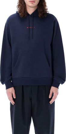 Marni Blue Logo print hoodie