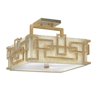Netlighting Lanza 3 Light Semi Flush Mount Ceiling Light Brushed Bronze E27