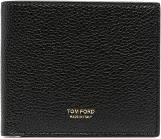 Tom Ford Accessoires, Heren, Zwart, ONE Size, Leer, Soft Grain Leather T Line Classic Bifold Wallet