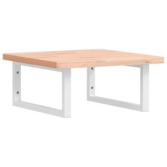 vidaXL Estante De Lavabo De Pared De Acero Y Madera Maciza De Haya Vidaxl