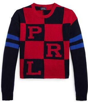 Ralph Lauren LOGO CROPPED BOXY FIT WOOL SWEATER