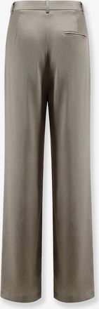 Alysi Womens Satin Trousers Green Acetate