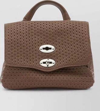 Zanellato woven texture top handle crossbody bag
