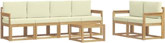 vidaXL Conjunto De Sof&aacute;s De Exterior 7 Uds. Blanco Y Crema Vidaxl