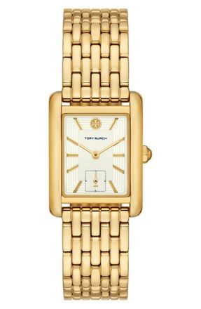 NEW Tory Burch Gold Moon Phase Leather Miller Ladies Watch