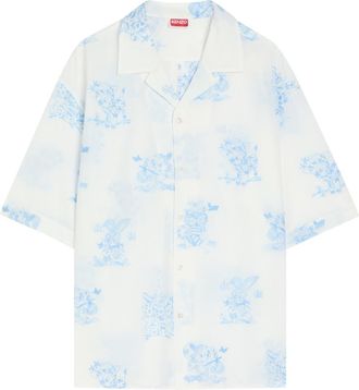 Kenzo Cartoon Embroidered Cotton-blend Shirt - White - XL