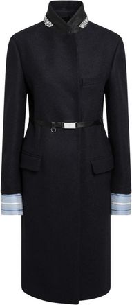 Prada Dubbel Woljas - Dames - Jas met riem - Blauw - XS - Wol - Jassen