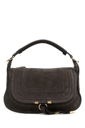 Chlo&eacute; Dark Brown Suede Small Marcie Shoulder Bag