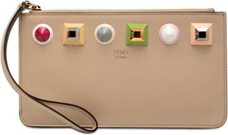 Fendi Pre-owned Fendi Studded Leather Slim Wristlet Clutch Ladies CUL5JEDYN17L79AE