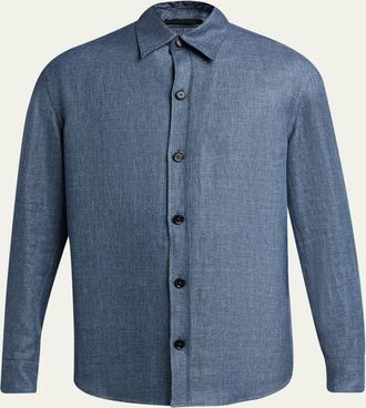 Ermenegildo Zegna Mens Cashmere Linen and Silk Overshirt
