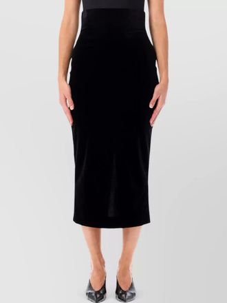 Alberta Ferretti high-waist velvet midi pencil skirt
