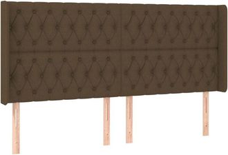 vidaXL Cabecero Con Orejas De Tela Marr&oacute;n Oscuro 203x16x118/128 Cm Vidaxl