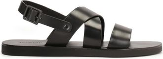 Kazar Leren zwarte gespsandalen - Heren - Sandalen - Zwart - 41 EU - Leer - Schoenen