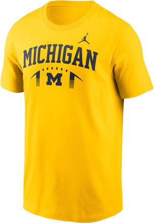 Nike Jordan Michigan Primetime Football Icon Nike Mens College T-Shirt in Yellow | N19978HMWN-0TY